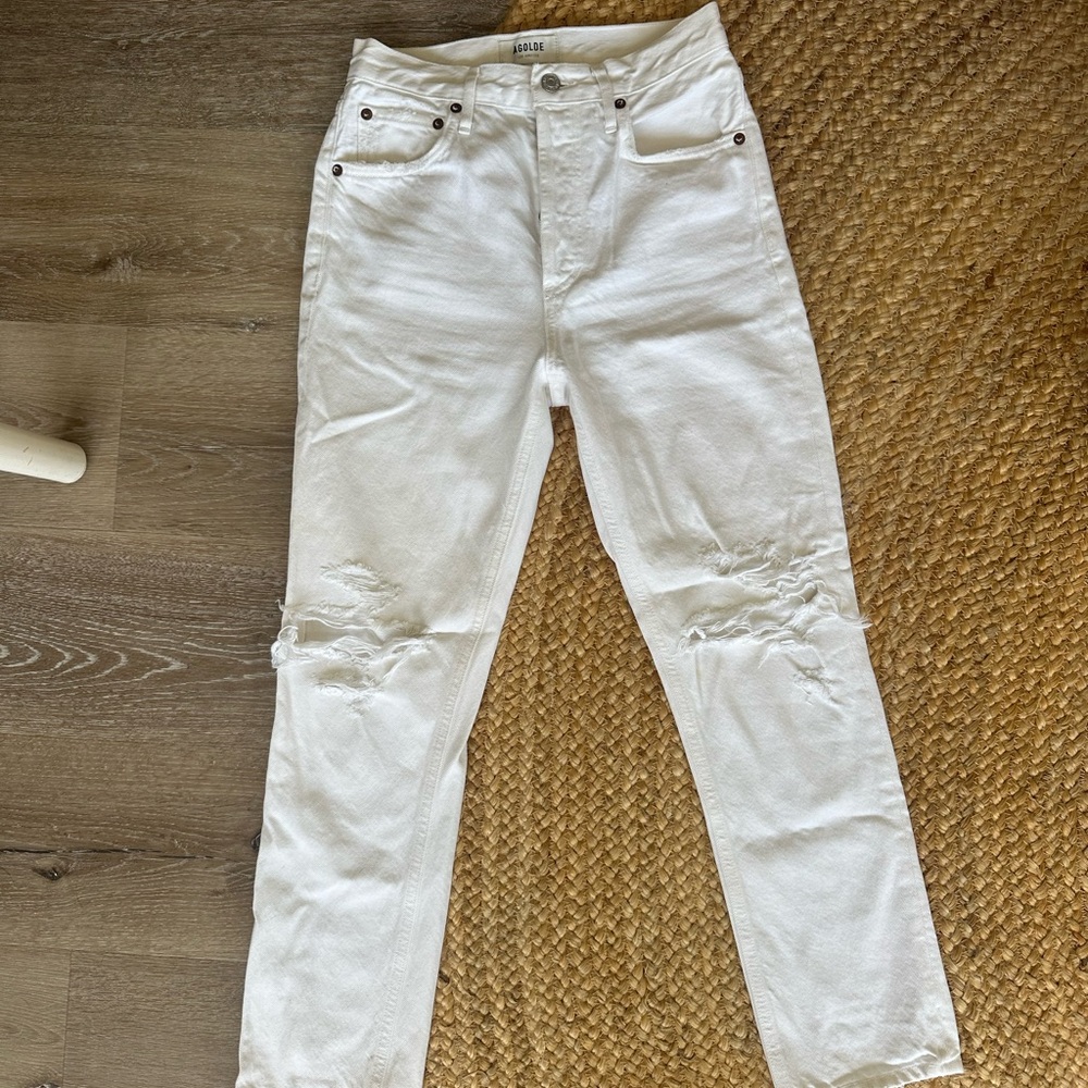 Agolde White High-Rise Jeans